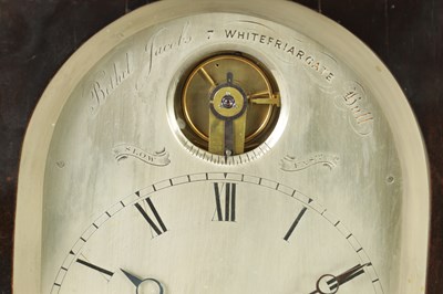 Lot 1287 - BETHEL JACOBS, No. 7 WHITEFRIARGATE HULL. A GOOD EARLY 19TH CENTURY EBONISED CHAMFER TOP MANTEL/LIBRARY CLOCK