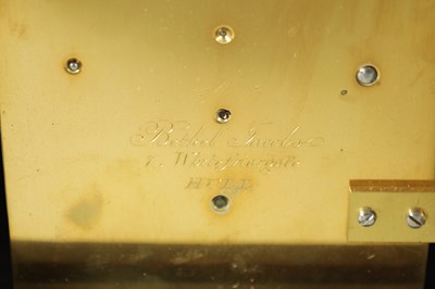 Lot 1287 - BETHEL JACOBS, No. 7 WHITEFRIARGATE HULL. A GOOD EARLY 19TH CENTURY EBONISED CHAMFER TOP MANTEL/LIBRARY CLOCK