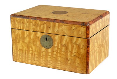 Lot 886 - A 19TH CENTURY SATIN-BIRCH JEWELLERY BOX