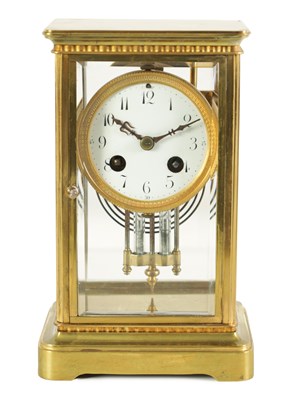 Lot 838 - A SMALL LATE 19TH CENTURY FRENCH FOUR-GLASS MANTLE CLOCK