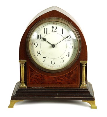 Lot 863 - AN EDWARDIAN MAHOGANY FRENCH MANTEL CLOCK