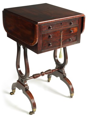 Lot 951 - A REGENCY MAHOGANY WORK TABLE