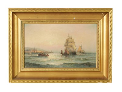 Lot 1086 - WILLIAM THORNLEY (1857 - 1935) LATE 19TH/EARLY 20TH CENTURY MARINE SCENE OIL ON CANVAS