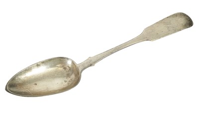 Lot 539 - A MID 19TH CENTURY RUSSIAN SILVER SERVING SPOON