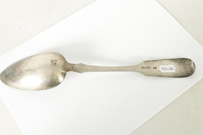 Lot 539 - A MID 19TH CENTURY RUSSIAN SILVER SERVING SPOON