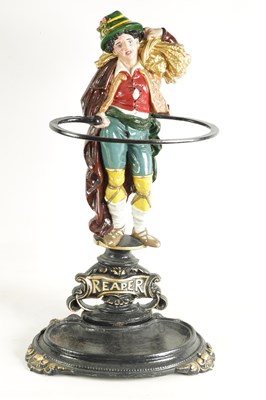 Lot 633 - A 19TH CENTURY PAINTED CAST IRON STICK/UMBRELLA STAND