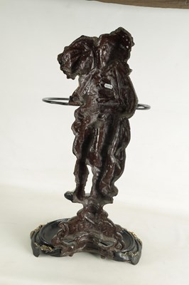 Lot 633 - A 19TH CENTURY PAINTED CAST IRON STICK/UMBRELLA STAND