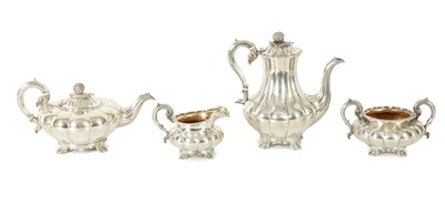 Lot 531 - A 19TH CENTURY OLD SHEFFIELD PLATE FOUR PIECE TEA AND COFFEE SERVICE