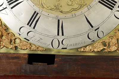 Lot 1252 - JOSEPH FINNEY, LIVERPOOL. A GEORGE III FIGURED MAHOGANY LONGCASE CLOCK