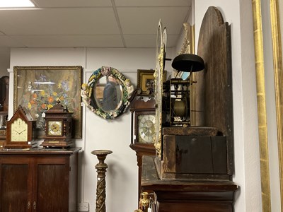 Lot 1252 - JOSEPH FINNEY, LIVERPOOL. A GEORGE III FIGURED MAHOGANY LONGCASE CLOCK