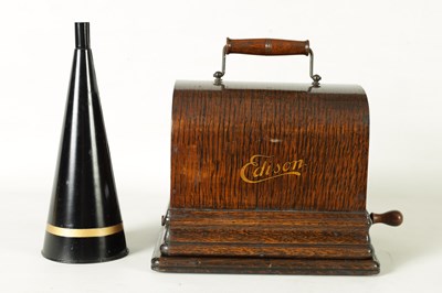 Lot 707 - A LATE 19TH CENTURY EDISON GEM PHONOGRAPH AND CYLINDERS