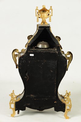 Lot 1281 - J.H.LAMBELET, A AUBONNE AN 18TH CENTURY GILT BRASS AND FLORALLY PAINTED BLACK LACQUER BRACKET CLOCK