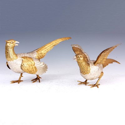 Lot 164 - A PAIR OF 1930’s SOLID SILVER AND SILVER GILT...