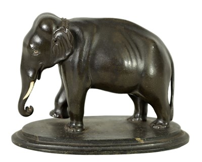 Lot 814 - A 19TH CENTURY STONE SCULPTURE OF AN ELEPHANT