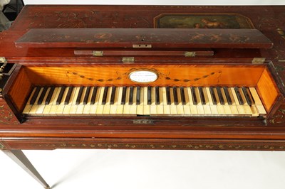 Lot 714 - LONGMAN & BRODERIP, LONDON. A FINE GEORGE III PAINTED MAHOGANY SHERATON DESIGN SQUARE PIANOFORTE