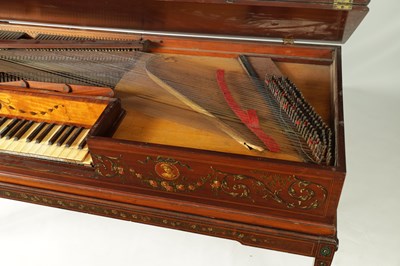 Lot 714 - LONGMAN & BRODERIP, LONDON. A FINE GEORGE III PAINTED MAHOGANY SHERATON DESIGN SQUARE PIANOFORTE