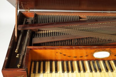 Lot 714 - LONGMAN & BRODERIP, LONDON. A FINE GEORGE III PAINTED MAHOGANY SHERATON DESIGN SQUARE PIANOFORTE