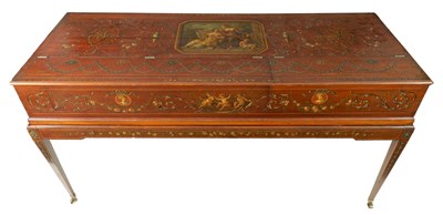 Lot 714 - LONGMAN & BRODERIP, LONDON. A FINE GEORGE III PAINTED MAHOGANY SHERATON DESIGN SQUARE PIANOFORTE