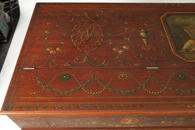 Lot 714 - LONGMAN & BRODERIP, LONDON. A FINE GEORGE III PAINTED MAHOGANY SHERATON DESIGN SQUARE PIANOFORTE