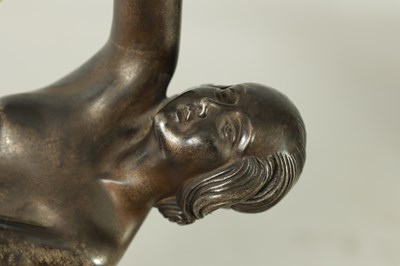 Lot 986 - LUCILLE SEVIN. AN ART DECO SILVERED AND PATINATED BRONZE SCULPTURE OF A DANCING LADY
