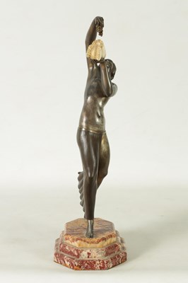 Lot 986 - LUCILLE SEVIN. AN ART DECO SILVERED AND PATINATED BRONZE SCULPTURE OF A DANCING LADY