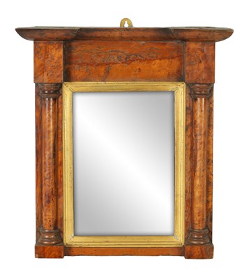 Lot 1383 - A REGENCY MULBERRY WALL MIRROR