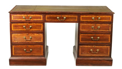 Lot 1316 - A GOERGE III ROSEWOOD PEDESTAL PARTNERS DESK OF UNUSUAL SIZE