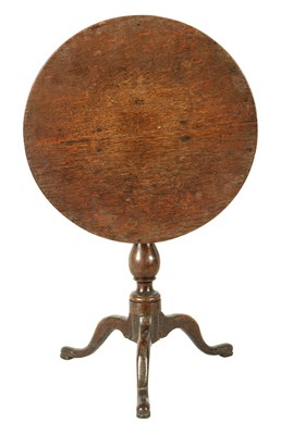 Lot 1386 - A RARE 18TH CENTURY MINIATURE OAK TILT TOP TABLE