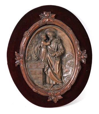 Lot 790 - A 19TH CENTURY BRONZE OVAL PLAQUE