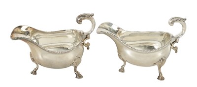 Lot 520 - A PAIR OF GEORGE III SILVER SAUCEBOATS