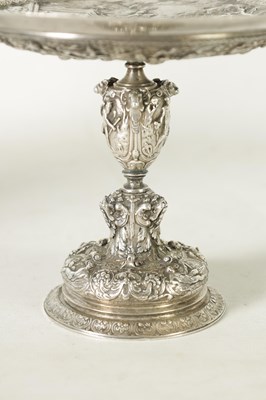 Lot 576 - A LATE 19TH CENTURY SILVER PLATED ELKINGTON STYLE TAZZA AFTER THE ANTIQUE