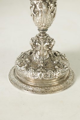 Lot 576 - A LATE 19TH CENTURY SILVER PLATED ELKINGTON STYLE TAZZA AFTER THE ANTIQUE