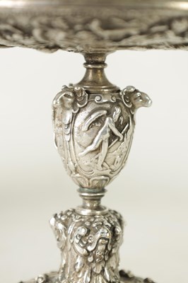 Lot 576 - A LATE 19TH CENTURY SILVER PLATED ELKINGTON STYLE TAZZA AFTER THE ANTIQUE