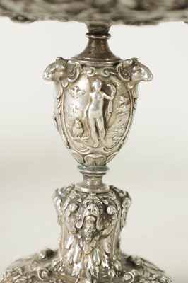 Lot 576 - A LATE 19TH CENTURY SILVER PLATED ELKINGTON STYLE TAZZA AFTER THE ANTIQUE