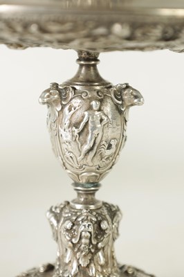 Lot 576 - A LATE 19TH CENTURY SILVER PLATED ELKINGTON STYLE TAZZA AFTER THE ANTIQUE