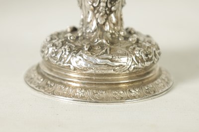 Lot 576 - A LATE 19TH CENTURY SILVER PLATED ELKINGTON STYLE TAZZA AFTER THE ANTIQUE