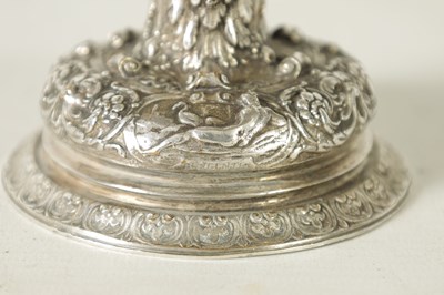 Lot 576 - A LATE 19TH CENTURY SILVER PLATED ELKINGTON STYLE TAZZA AFTER THE ANTIQUE