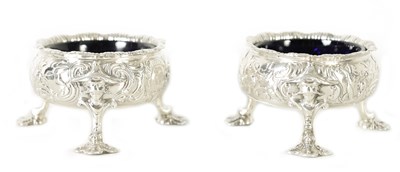 Lot 556 - A PAIR OF GEORGE III SILVER TABLE SALTS