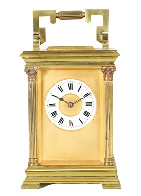 Lot 1265 - A LATE 19TH CENTURY FRENCH GIANT CARRIAGE STYLE CLOCK