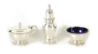 Lot 508 - AN ELIZABETH II THREE-PIECE SILVER CRUET SET