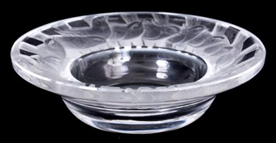 Lot 187 - R, LALIQUE, A FROSTED GLASS CIRCULAR RING DISH...