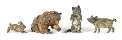 Lot 910 - A COLLECTION OF FOUR LATE 19TH-CENTURY AUSTRIAN COLD-PAINTED ANIMALS