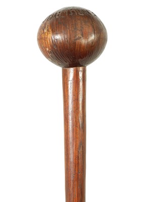 Lot 669 - A 19TH CENTURY AFRICAN HARDWOOD KNOBKERRI WALKING CANE