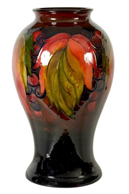 Lot 93 - A WALTER MOORCROFT INVERTED BALUSTER VASE OF LARGE SIZE