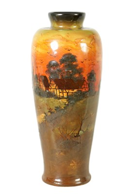 Lot 103 - AN EARLY 20TH-CENTURY ROYAL DOULTON SLENDER TAPERING VASE