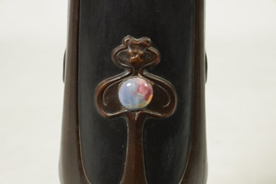 Lot 35 - A BRETBY ART NOVEAU SIMULATED COPPER WARE PEDESTAL JARDINIERE