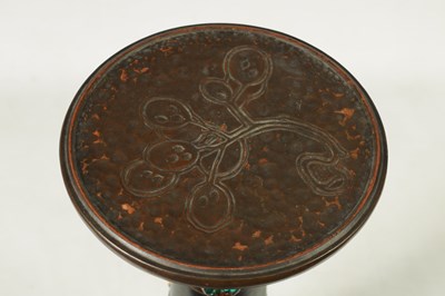 Lot 35 - A BRETBY ART NOVEAU SIMULATED COPPER WARE PEDESTAL JARDINIERE
