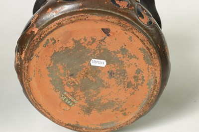 Lot 35 - A BRETBY ART NOVEAU SIMULATED COPPER WARE PEDESTAL JARDINIERE