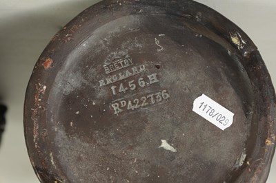 Lot 43 - TWO LATE 19TH CENTURY BRETBY SIMULATED WOOD TAPERING VASES WITH DRAGONFLIES