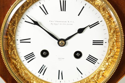 Lot 784 - CHARLES FRODSHAM A STYLISH ART NOVEAU BOX WOOD STRUNG AND SIMULATED FLORAL INLAID MAHOGANY EIGHT-DAY MANTEL CLOCK